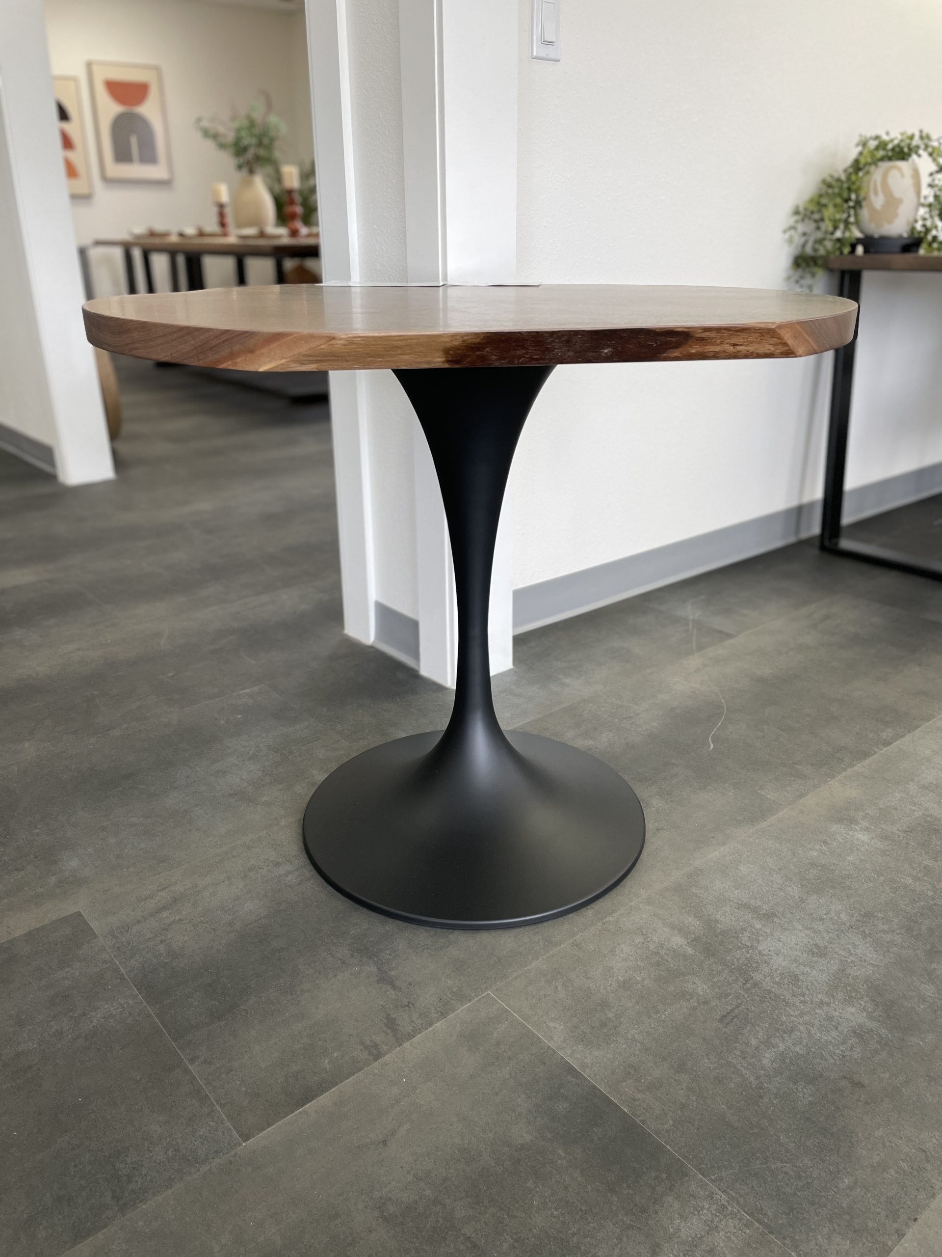 Black Walnut Round Dining Table Baldwin Hardwoods